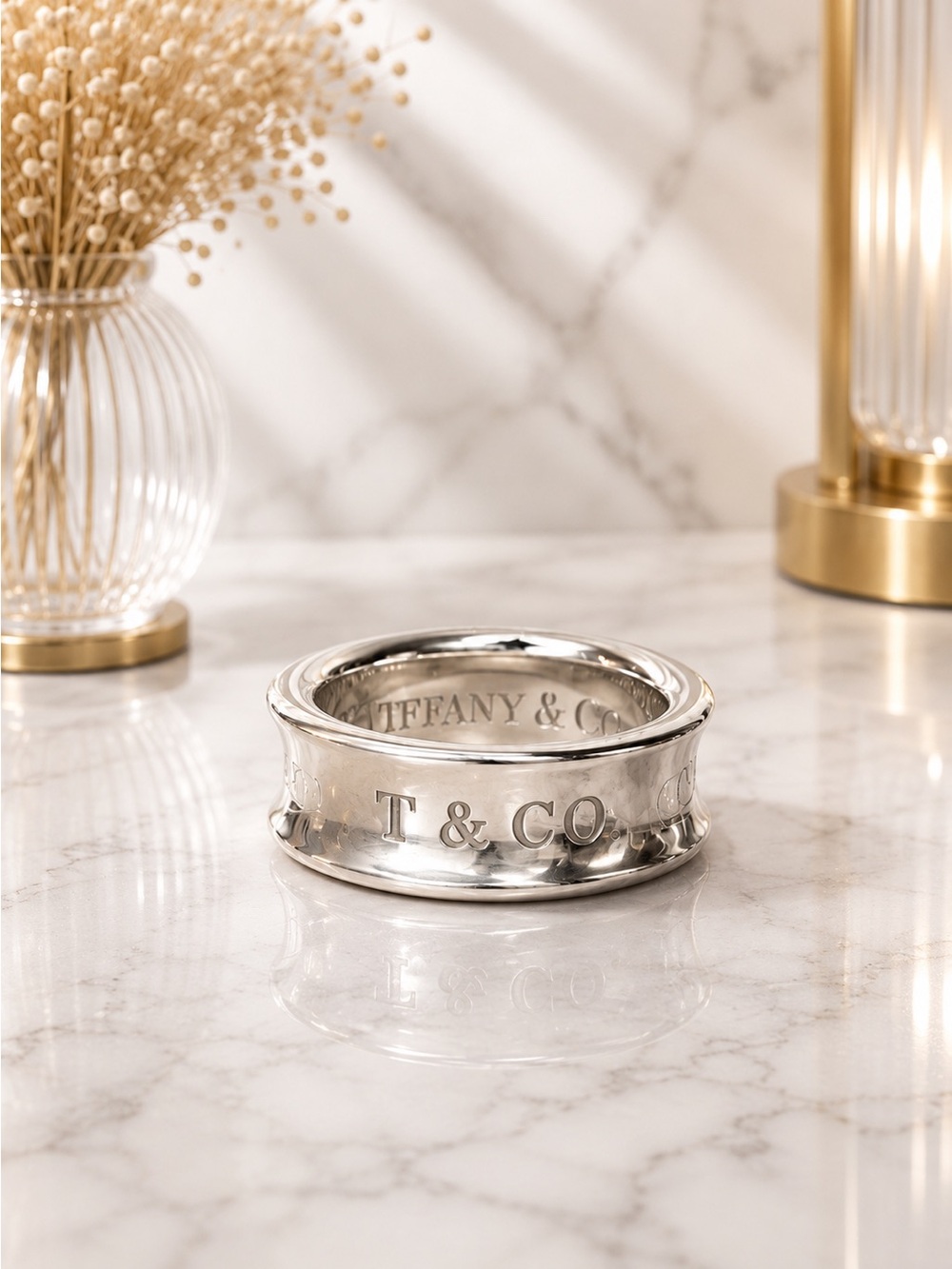 Tiffany & Co. Sterling Silver Ring | Band Style Ring | Size 4.5 | Full Inclusion